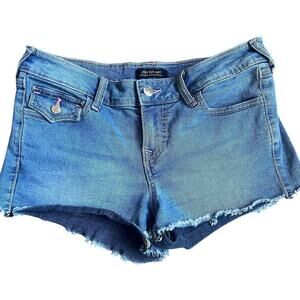 True Religion Joey Cut-off Low rise Short Sz 28 Medium Wash